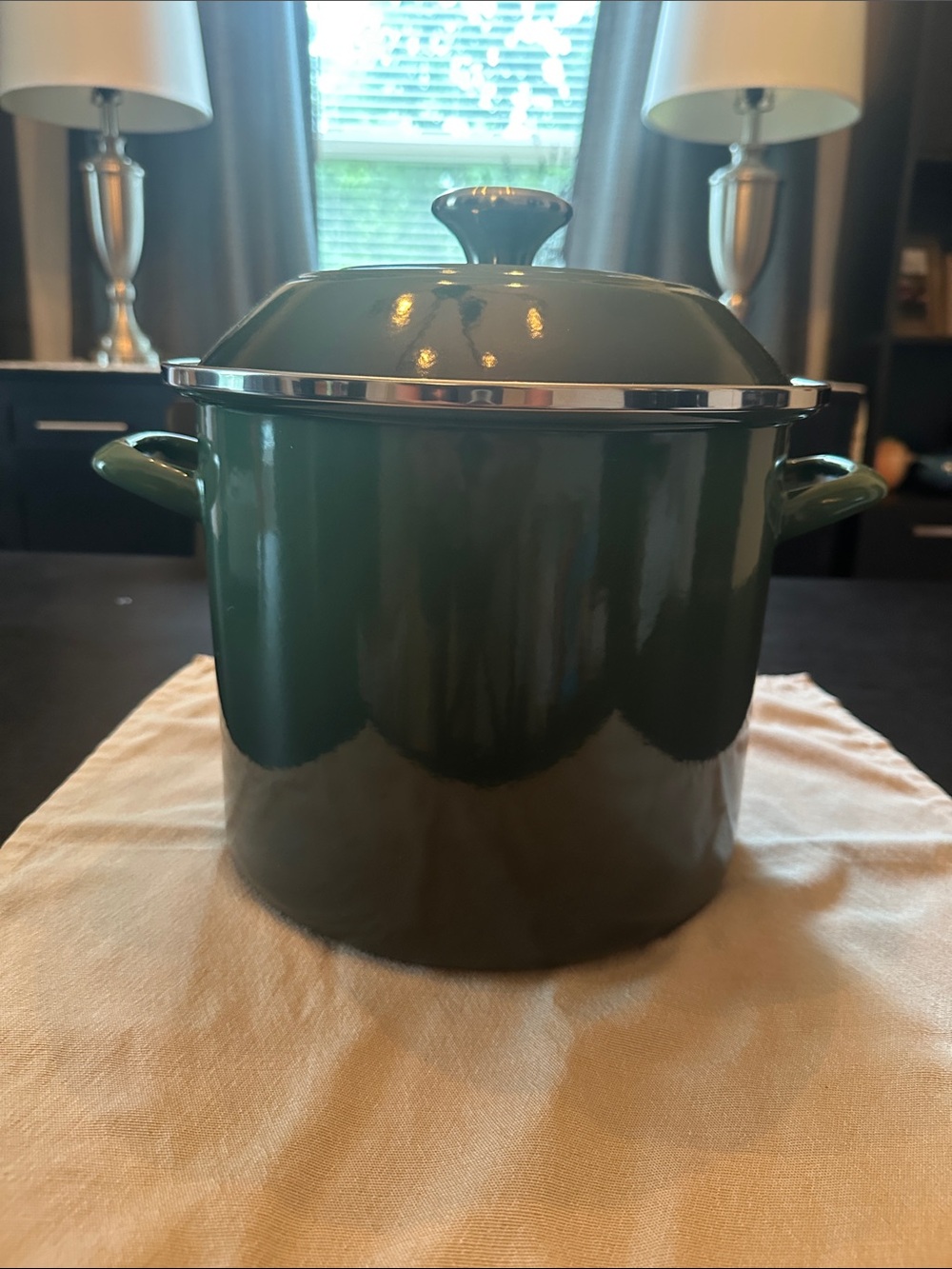 Le Creuset Enamel Stock Pot with Lid - Artichaute 10 QT